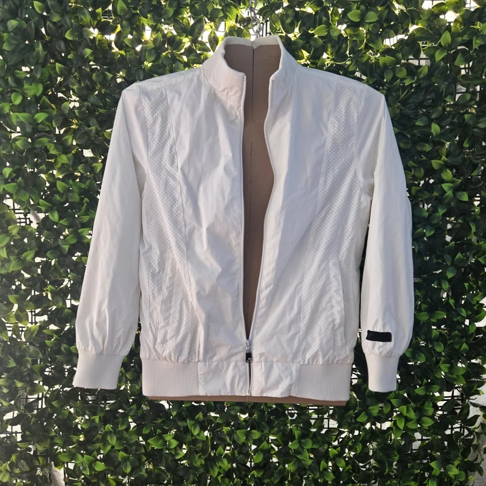 Rocawear White Full-Zip Performance Jacket with Black Logo Accent